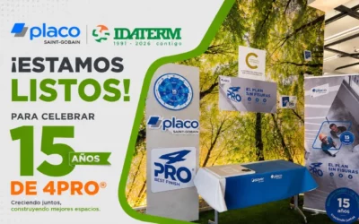 ¡Todo listo para celebrar los 15 años de 4PRO® (Saint-Gobain Placo®) en Idaterm Madrid!