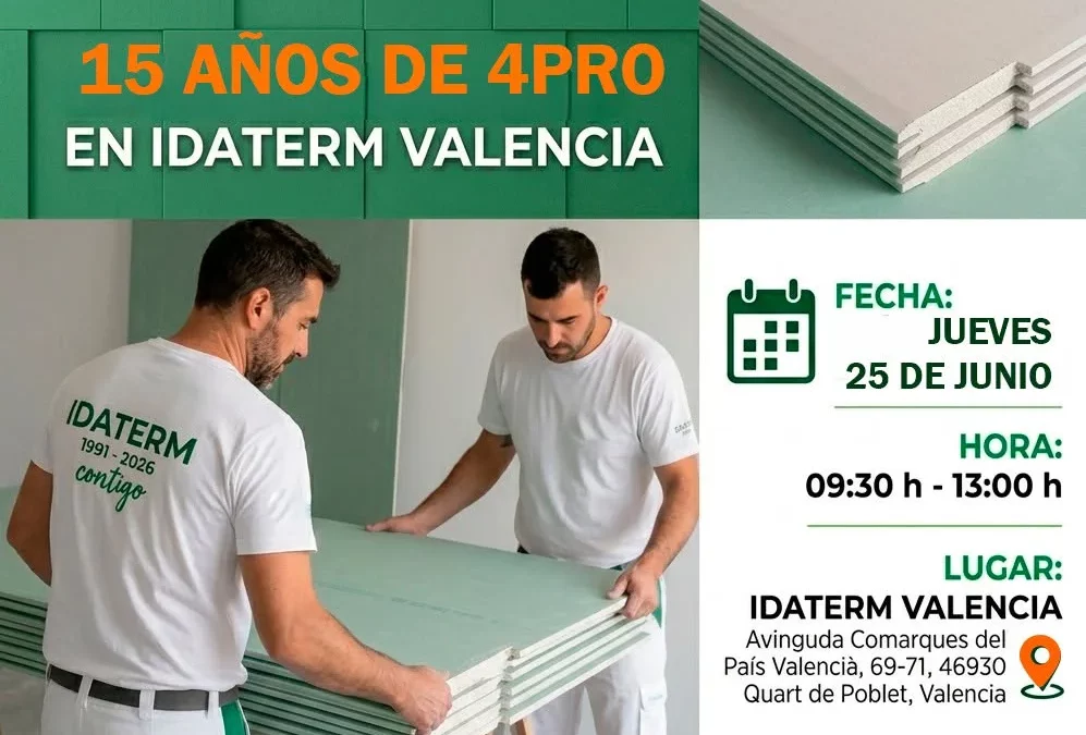 Evento en IDATERM Valencia: Celebramos los 15 años de la tecnología 4PRO® de Placo®