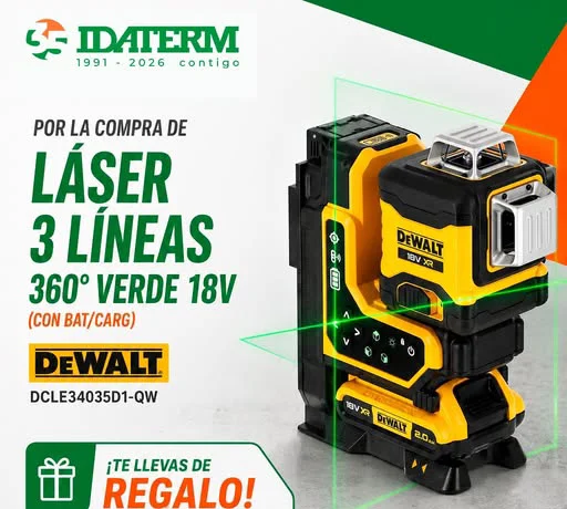 ¡PROMOCIÓN EXCLUSIVA EN MADRID! Llévate un detector DEWALT de regalo con tu nuevo Láser de 3 Líneas