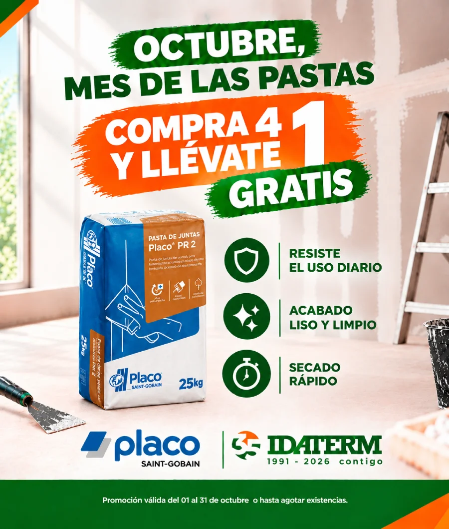 Beneficios y caracteristicas de pasta de juntas Placo PR2 para placa de yeso laminado